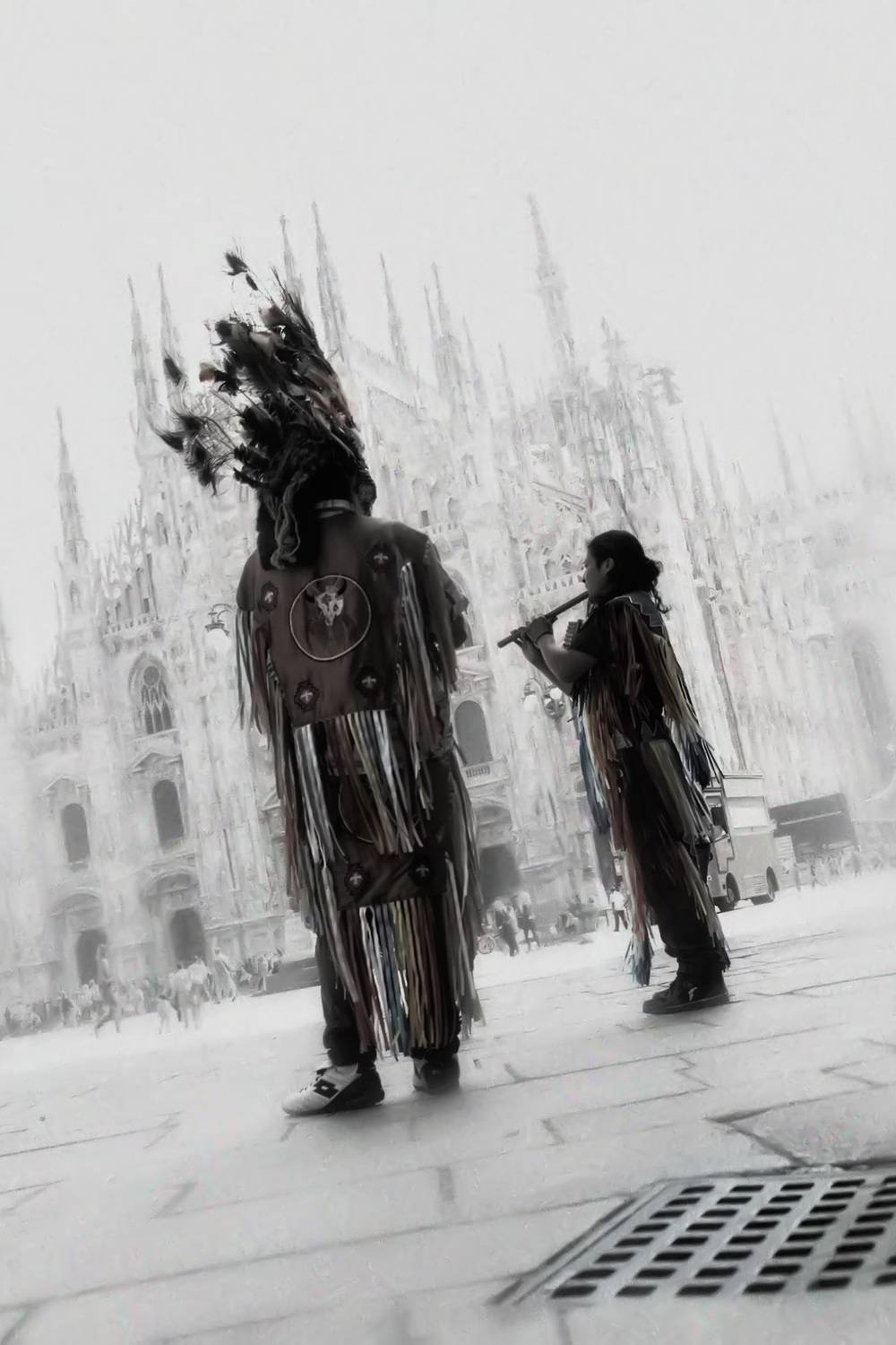 милан, италия, собор дуомо, уличные музыканты из перу, Ходос Илья