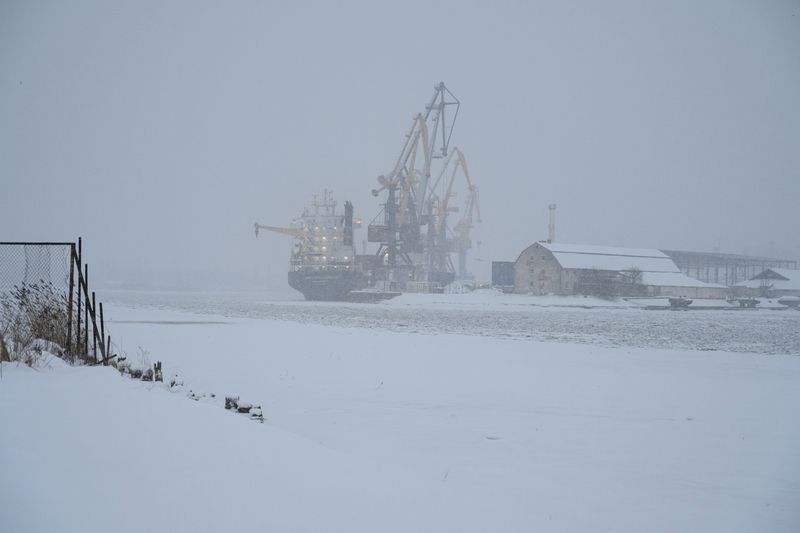 калининград, зима, снег, порт * фото превью