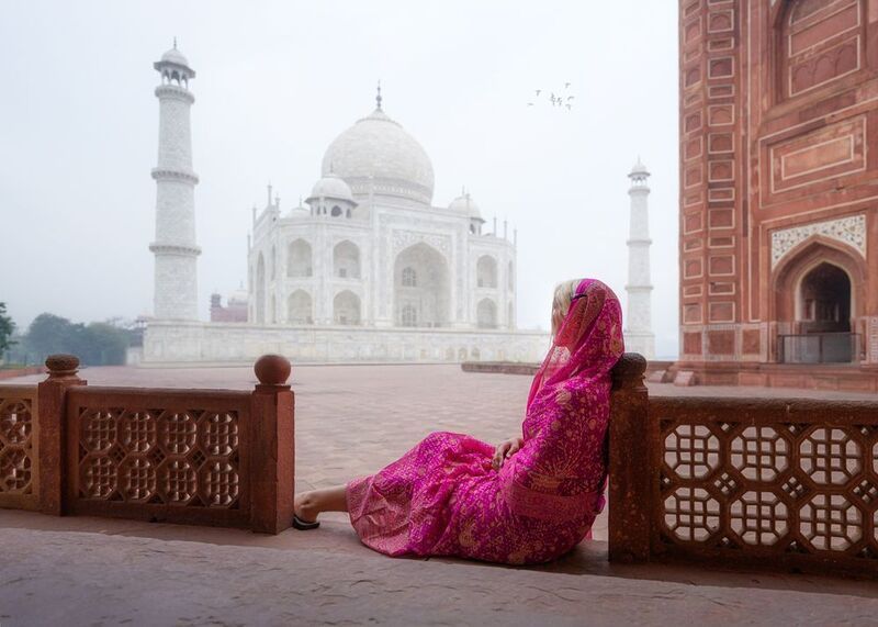 индия, стрит, india, агра, тадж махал, девушка, сари, taj, agra  фото превью