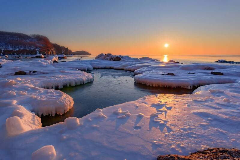 море, восход, 2лангоу Зимний восход фото превью
