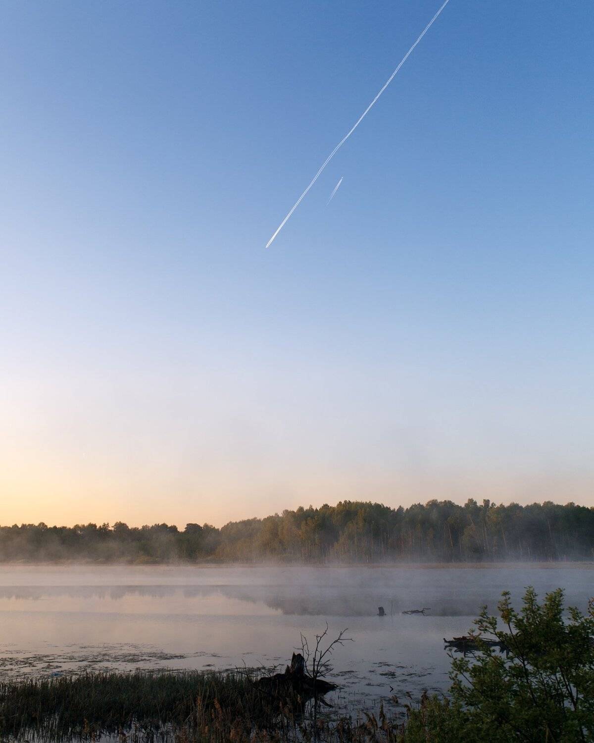 Вода, Лето, Озеро, Самолёт, Туман, Цвелёв Дмитрий