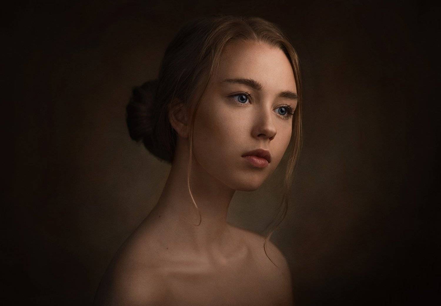 Взгляд, Волосы, Девушка, Портерт, Свет, Студия, Тень, Александр Жосан
