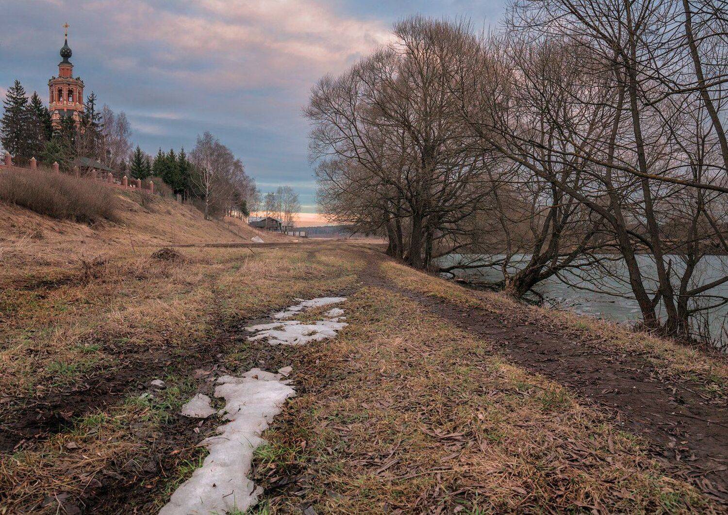 Весна, Вечер, Снег, Спасский храм, Уборы, Храм, Виктор Климкин