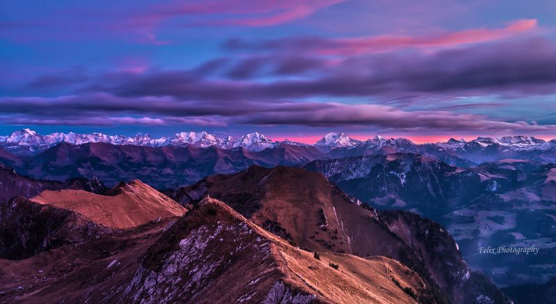 travel,mountain,morgetepass,Switzerland,Gantrisch natur park,sunset,clouds,long exposure ночь в горах фото превью