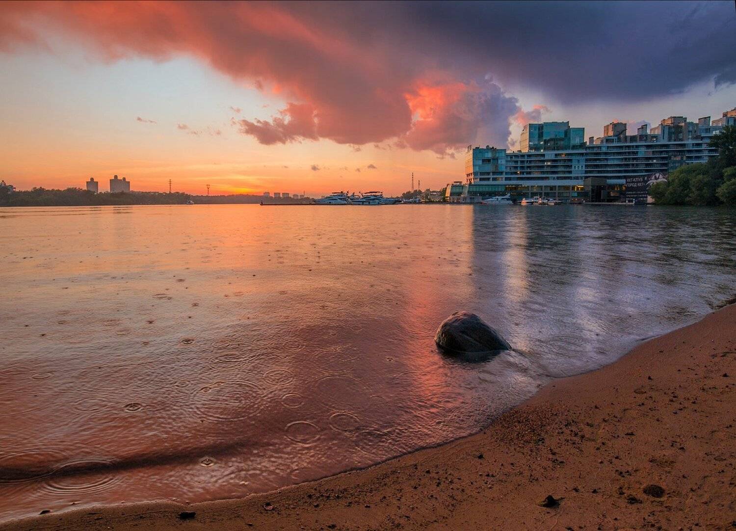 Вечер, Дождь, Закат, Солнце, Виктор Климкин