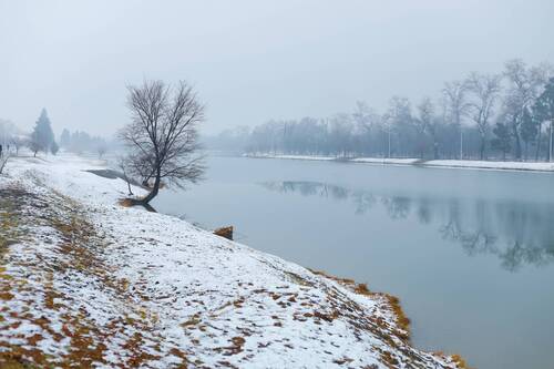 Snowy lake