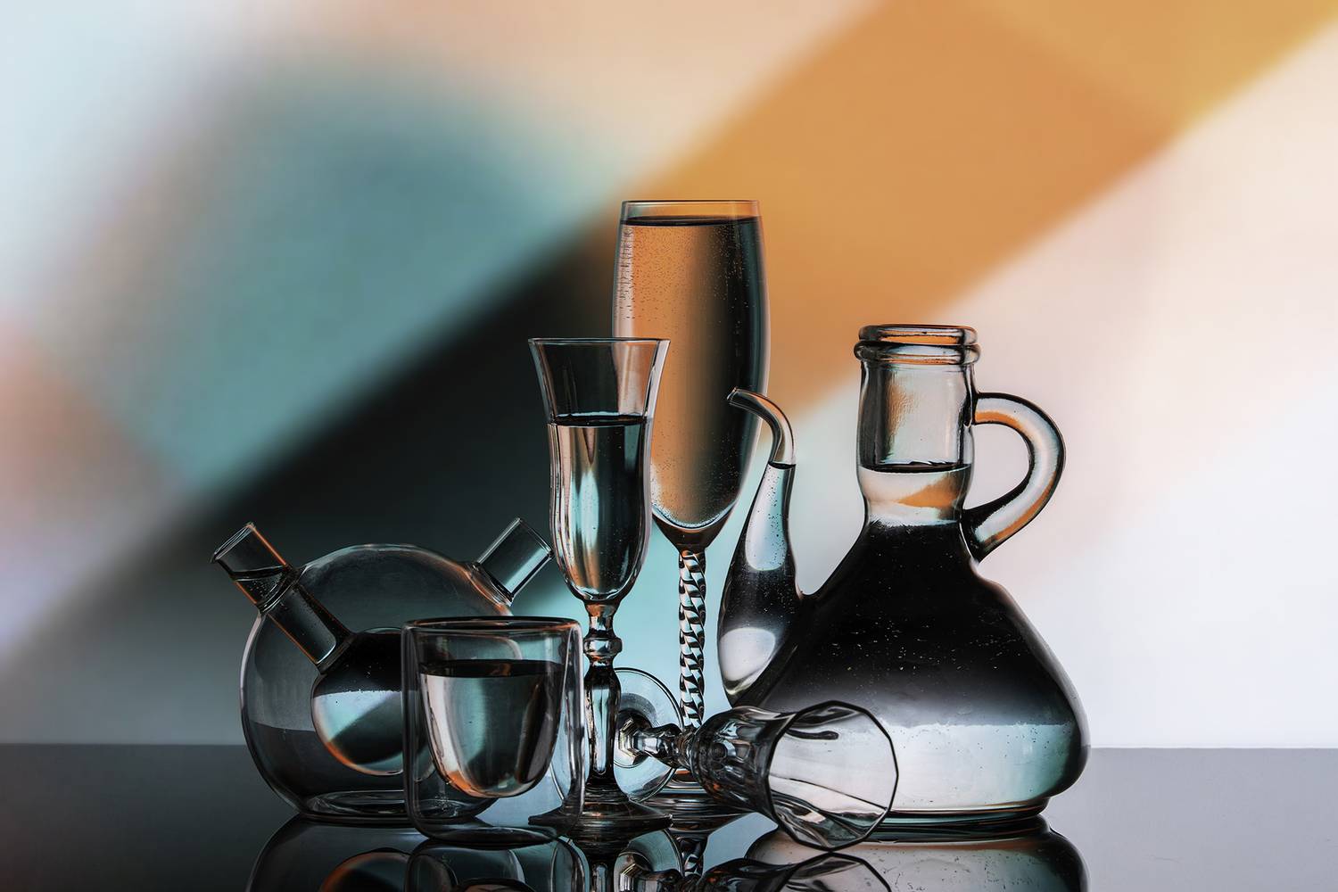 still life, crystal, color, Agus