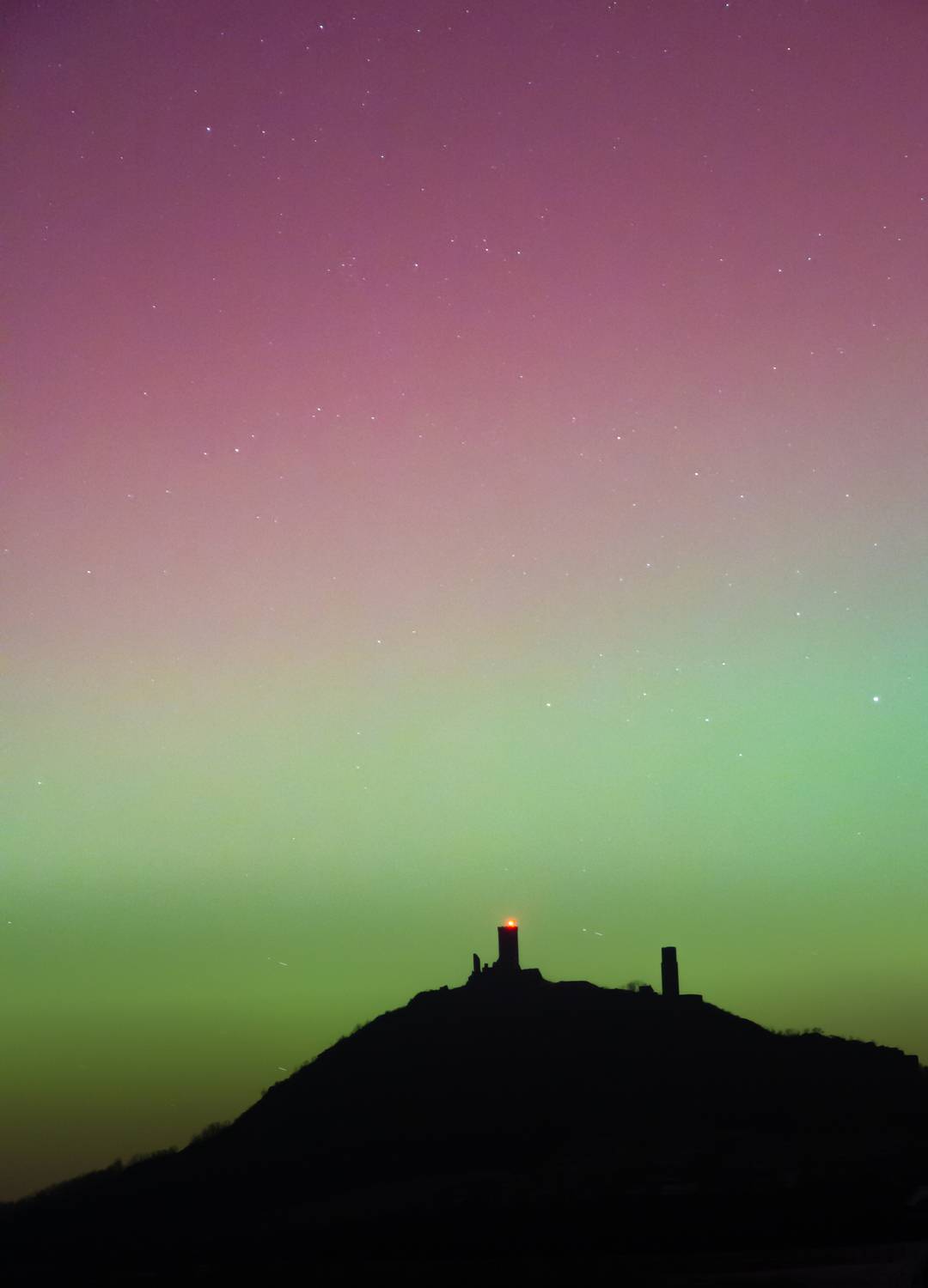 hazmburk,castle,aurora borealis,northern light,czechia, Slavom&iacute;r Gajdo&scaron;