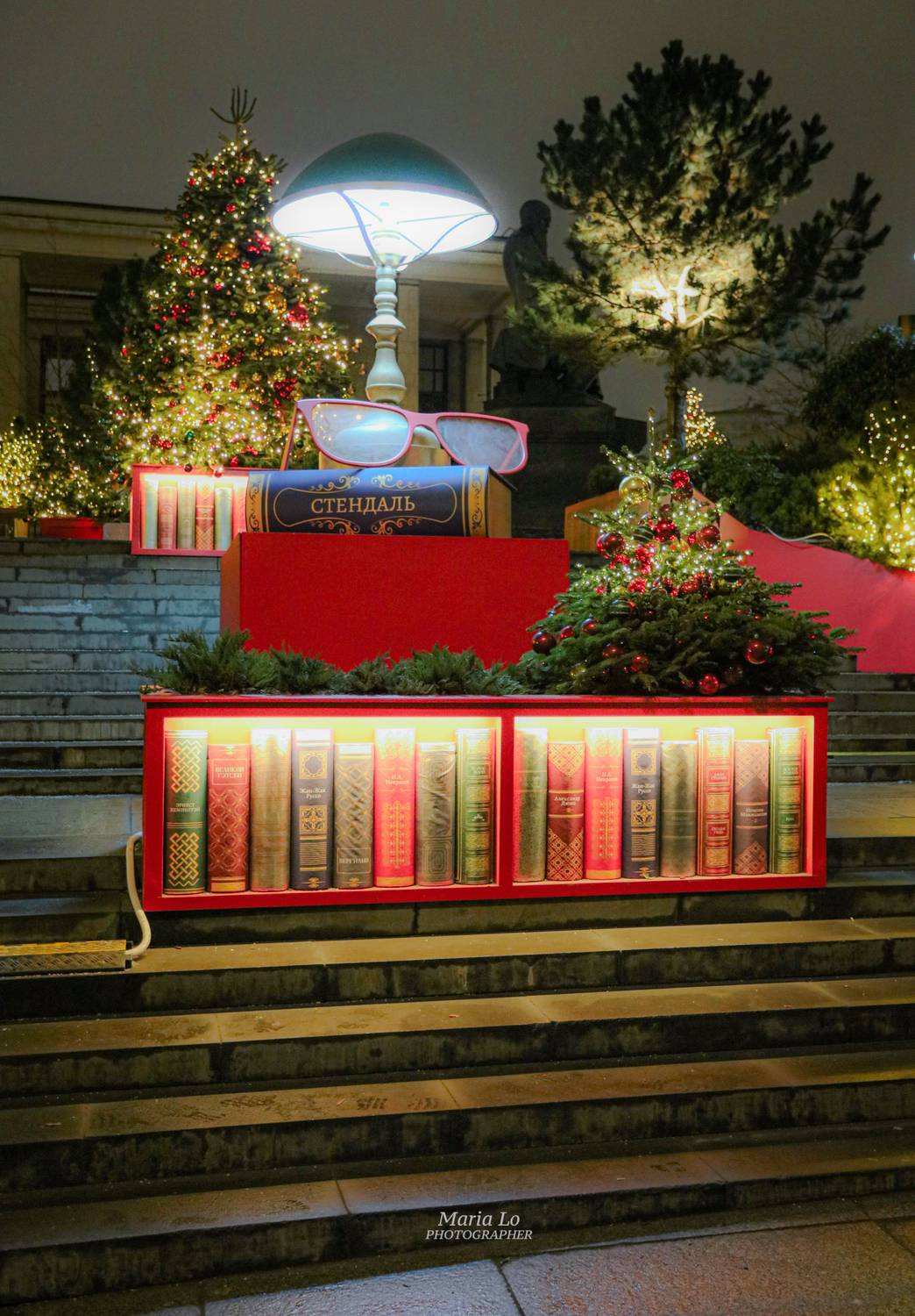 москва огнибольшогогорода зимняясказка сказкавгороде рождество проектзимавмоскве рождественскоенастроение снег рождественскиеогни новогодниеогни зимавгороде волшебнаябиблиотека лампанастольная лампа библиотекаленина библиотека книги ели книга ель, Maria Lo