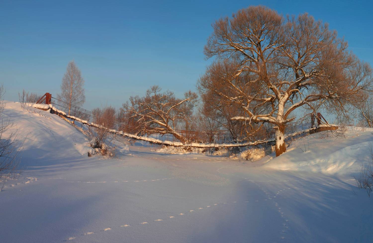 река, зима , мостик, Свистков Александр
