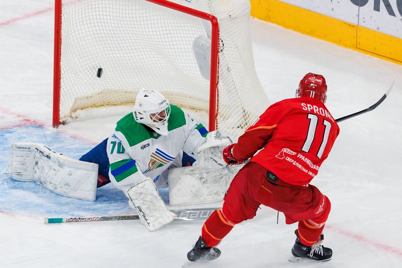 хоккей, гол,шайба, автомобилист, спорт, спортивный фотограф Гол Даниэля Спронга фото превью