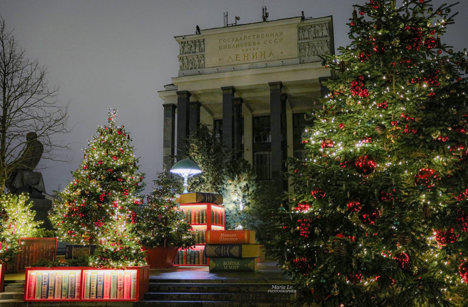 москва огнибольшогогорода зимняясказка сказкавгороде рождество проектзимавмоскве рождественскоенастроение снег рождественскиеогни новогодниеогни зимавгороде волшебнаябиблиотека лампанастольная лампа библиотекаленина библиотека книги ели книга ель, Maria Lo