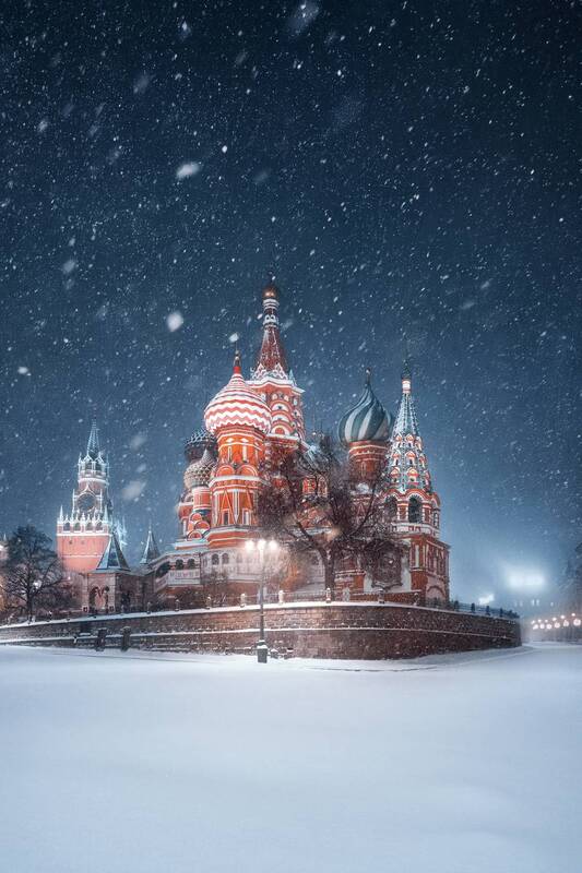 собор василия блаженного, зима, москва, снегопад, moscow, winter Снегопад в Москве фото превью