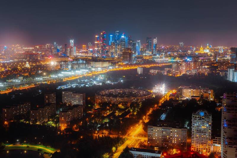Ночная панорама Москвы фото превью