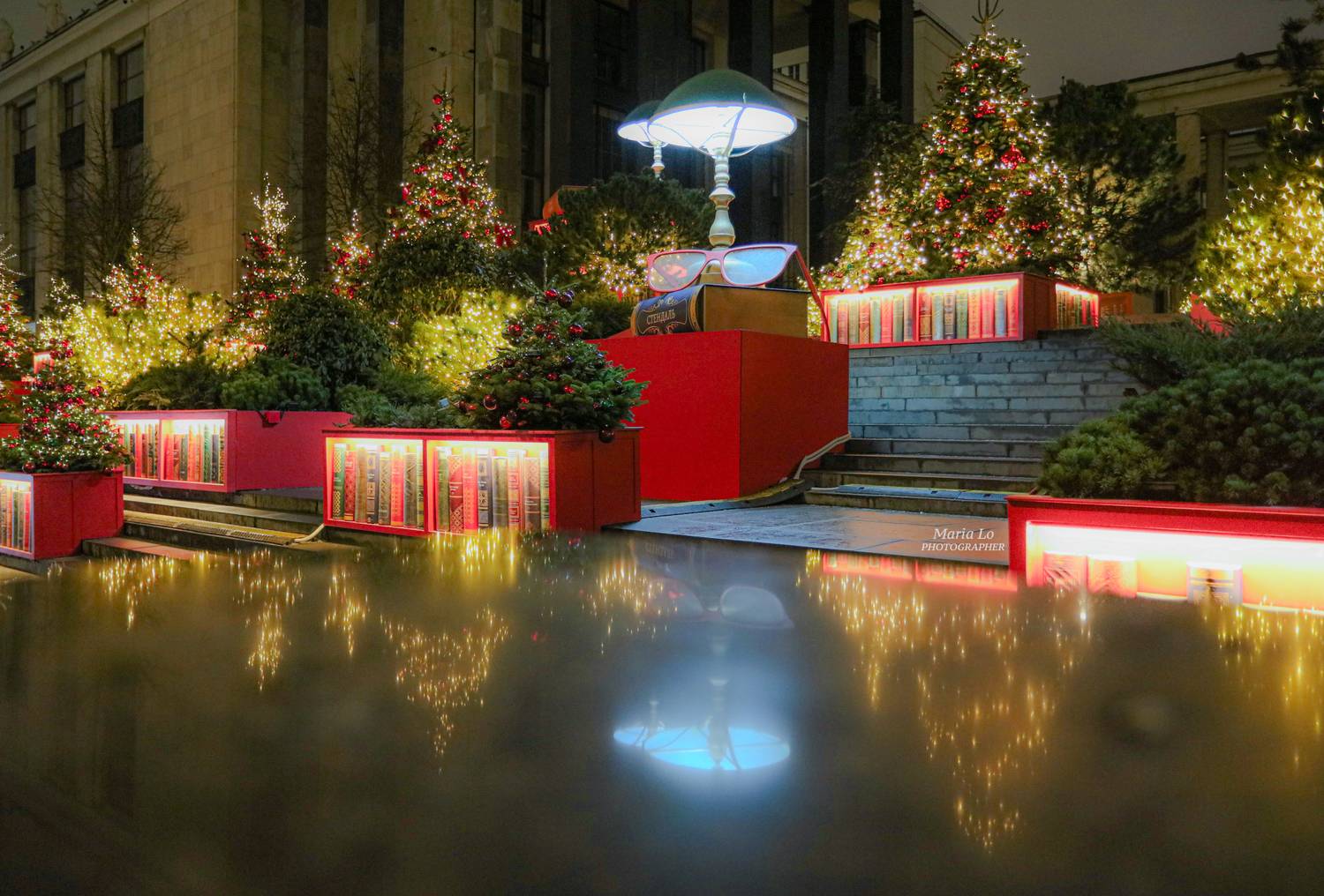 москва огнибольшогогорода зимняясказка сказкавгороде рождество проектзимавмоскве рождественскоенастроение снег рождественскиеогни новогодниеогни зимавгороде волшебнаябиблиотека лампанастольная лампа библиотекаленина библиотека книги ели книга ель, Maria Lo