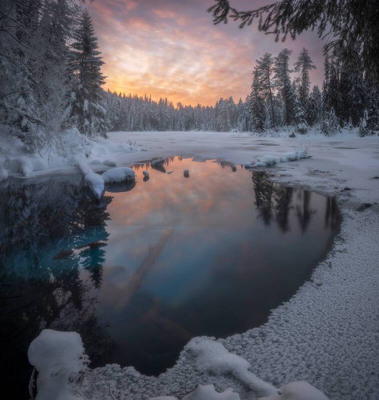 Утро на озере фото превью