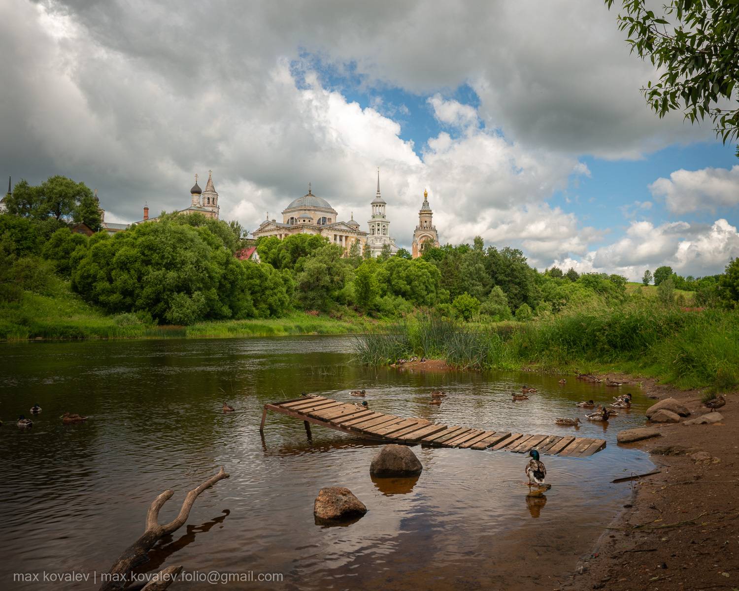 Russia, Torzhok, Tver region, architecture, building, cathedral, church, monastery, stacking, summer, temple, Бориса и Глеба в Торжке собор, Борисоглебский монастырь в Торжке, Борисоглебский собор в Торжке, Введения во храм Пресвятой Богород, Введенская ц, Ковалёв Максим