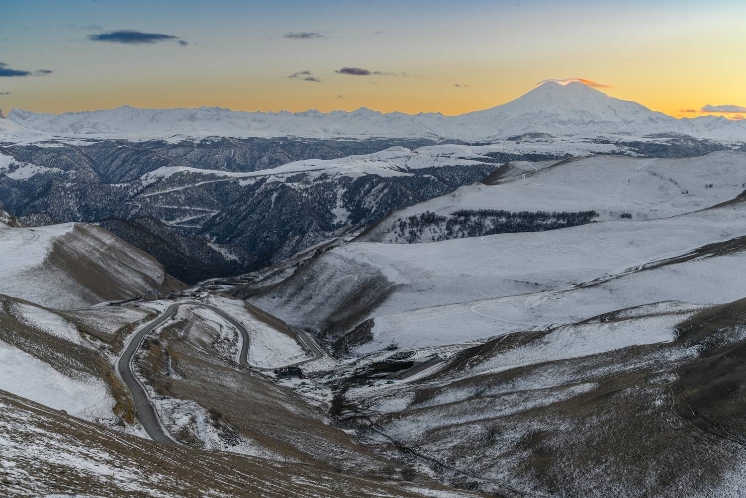 Эльбрус, горы, плато Шаджатмаз, закат, Кавказ, Пустынников Михаил