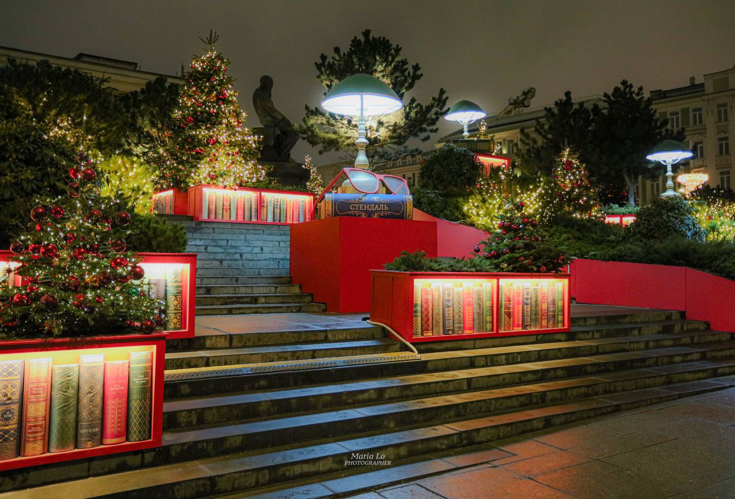 москва огнибольшогогорода зимняясказка сказкавгороде рождество проектзимавмоскве рождественскоенастроение снег рождественскиеогни новогодниеогни зимавгороде волшебнаябиблиотека лампанастольная лампа библиотекаленина библиотека книги ели книга ель, Maria Lo