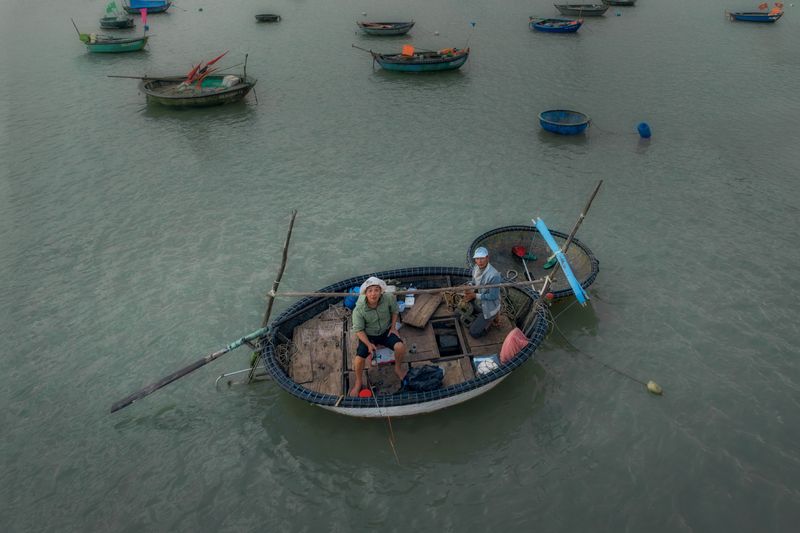 Вьетнам дананг путешествие_по_вьетнаму южнокитайское_море лодочки Рыболовный флот Дананга фото превью