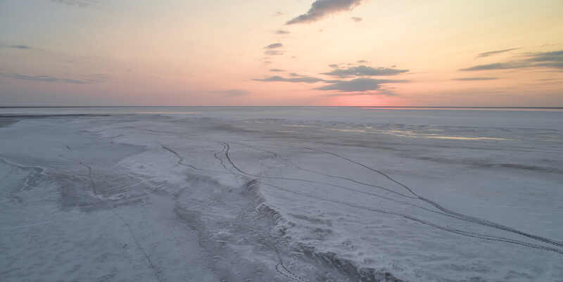 эльтон, россия,  Закат на Эльтоне фото превью