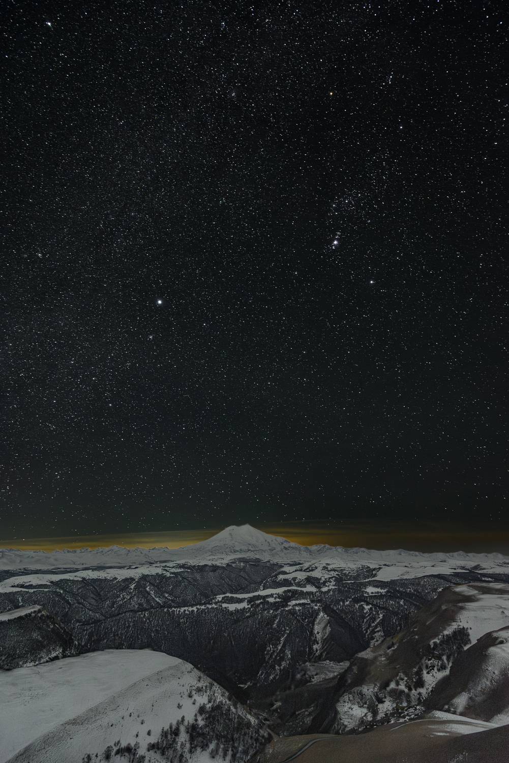 Эльбрус, горы, звезды, Шаджатмаз, Пустынников Михаил