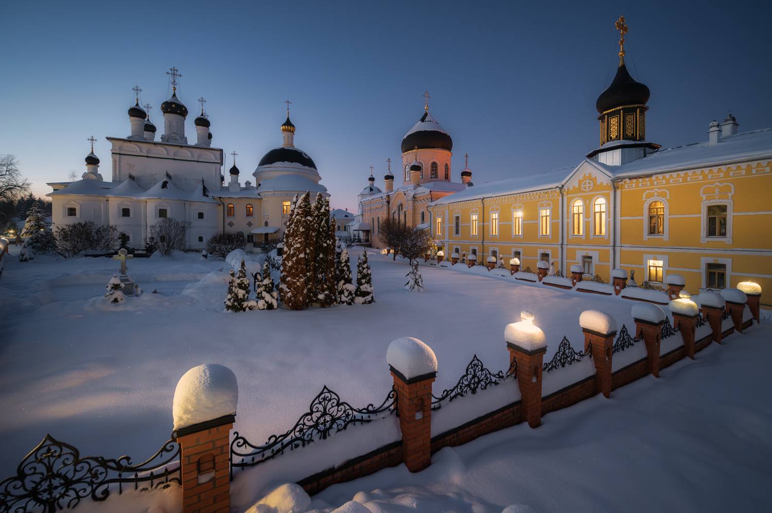московская область, россия, храм, церковь, православие, монастырь, зима, мороз, вечер, давидова пустынь, Ракичевич Томислав