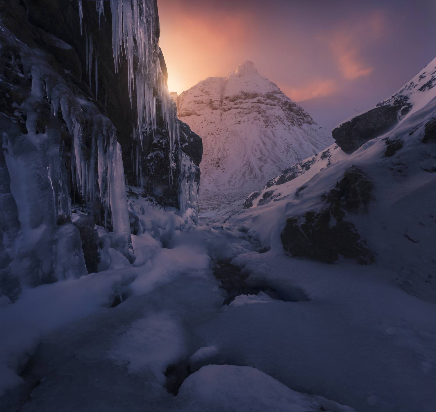 север, кольский, россия, хибины, пейзаж, закат, лед, Дударев Александр