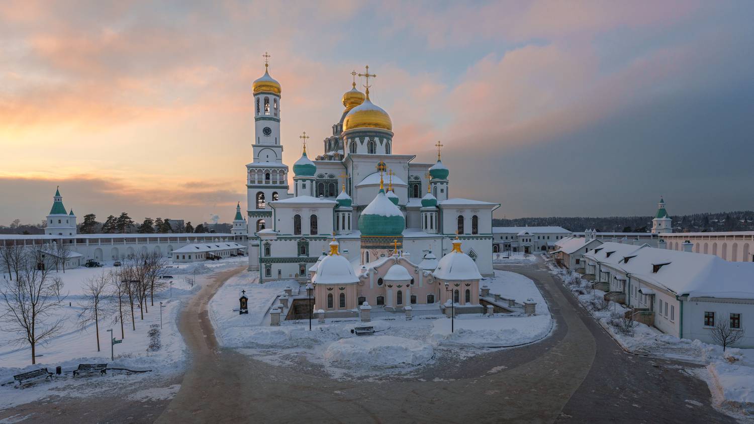 ново-иерусалимский, монастырь, закат, зима, Добродий Михаил