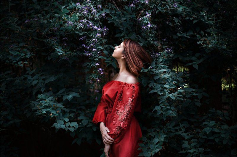 Dress, Flower, Girl, Red, Reddress, Summer Summertime фото превью