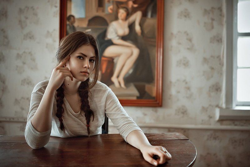 35мм, Взгляд, Девушка, Картина, Окно, Свет Юля фото превью