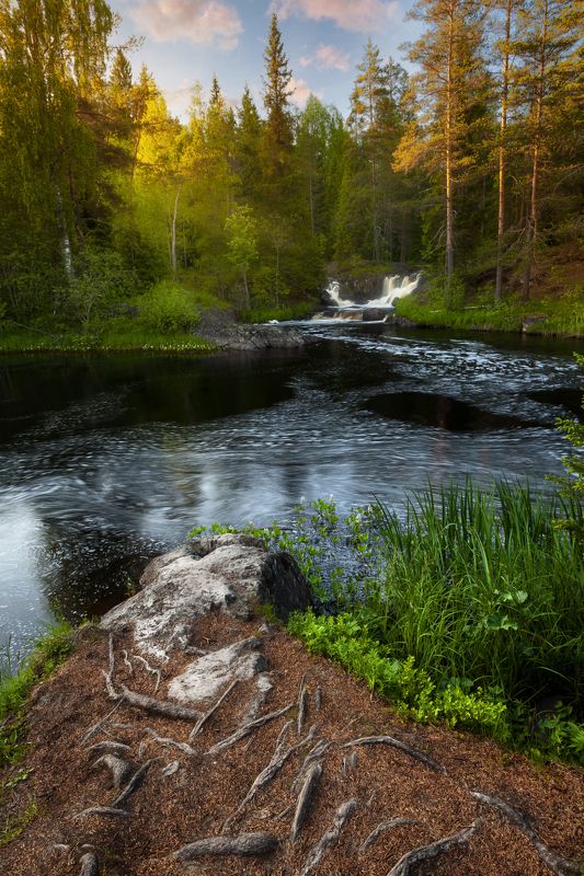 водопад, карелия, рускеала На реке Тохмайоки фото превью