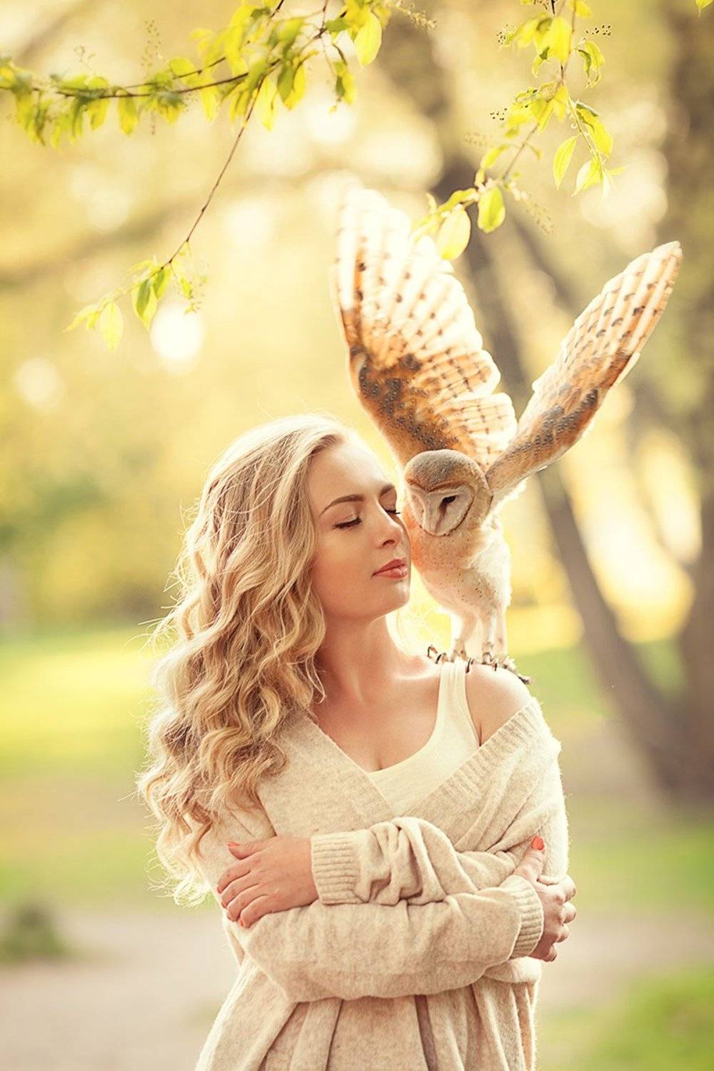 сова девушка животные природа весна, Irina Muksimova