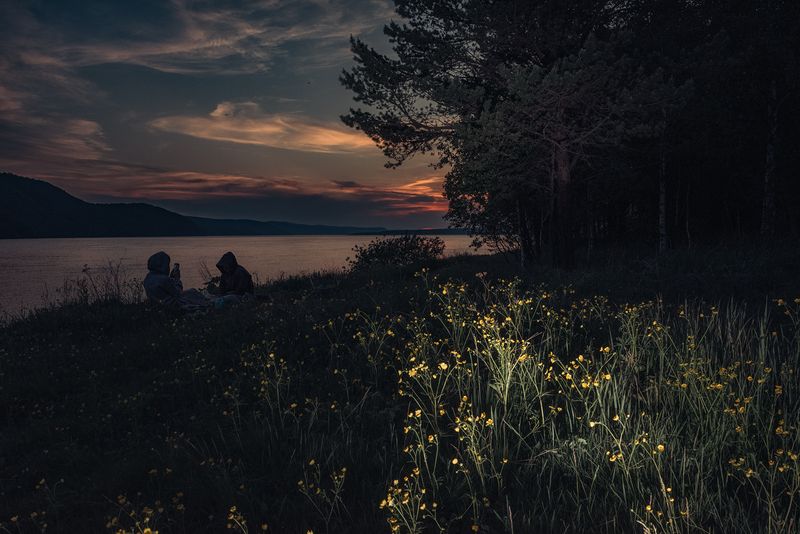 Ангара закат Ангара на закате фото превью