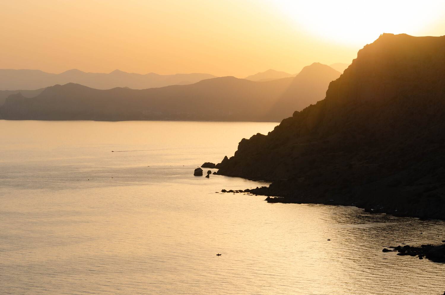 крым, холмы, горы, пейзаж, природа, mountain, nature, landscape, закат, sunset, sea, море, черное море, sun, sky, небо, Alexey S