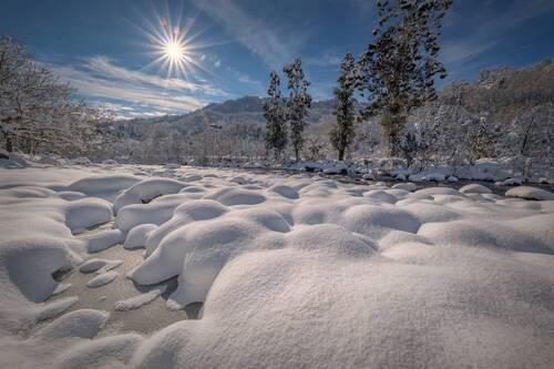 Chakvistskaly River Under Snow