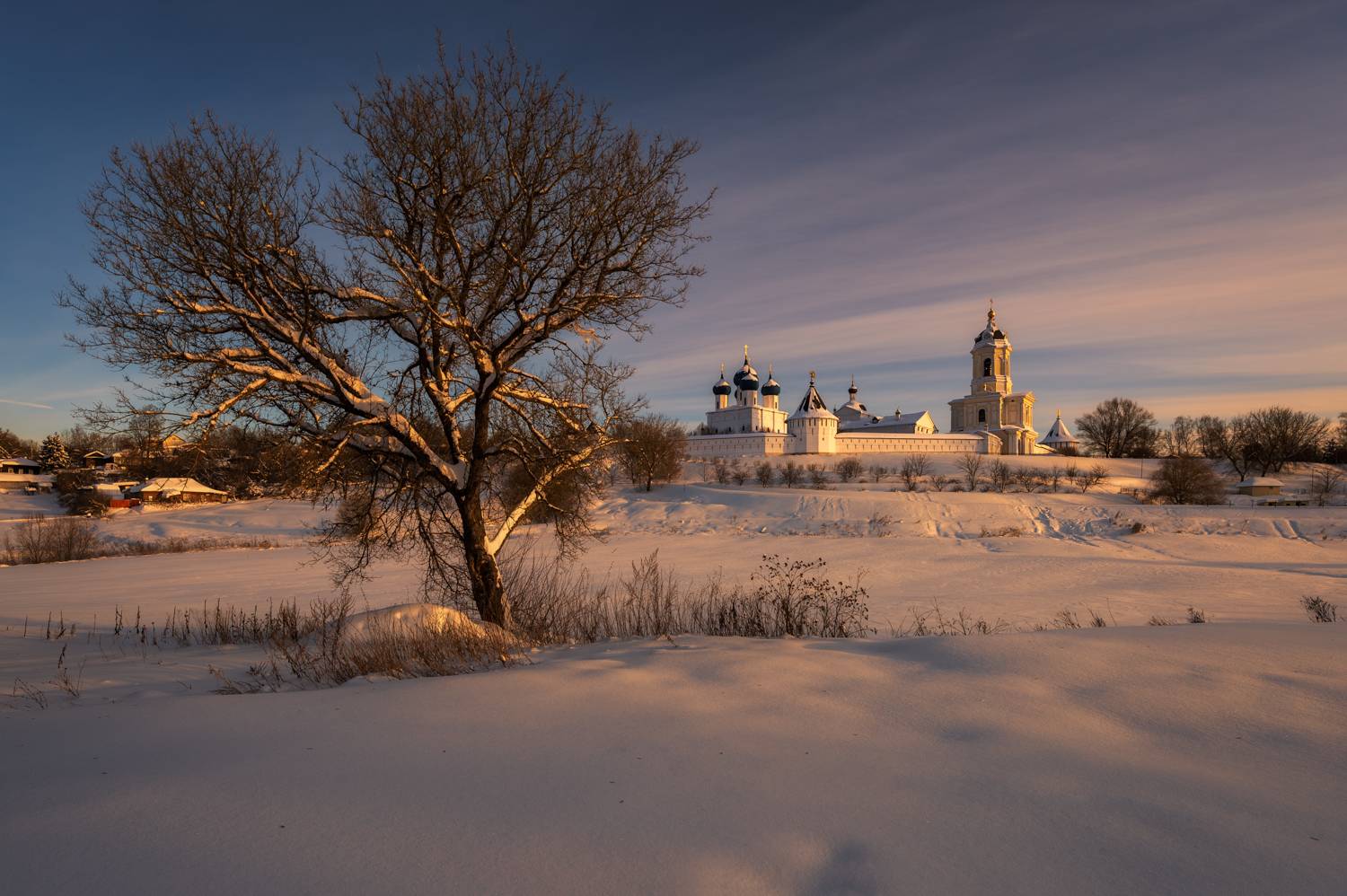 серпухов, московская область, россия, храм, церковь, православие, монастырь, зима, мороз, вечер, закат, высоцкий монастырь, Ракичевич Томислав