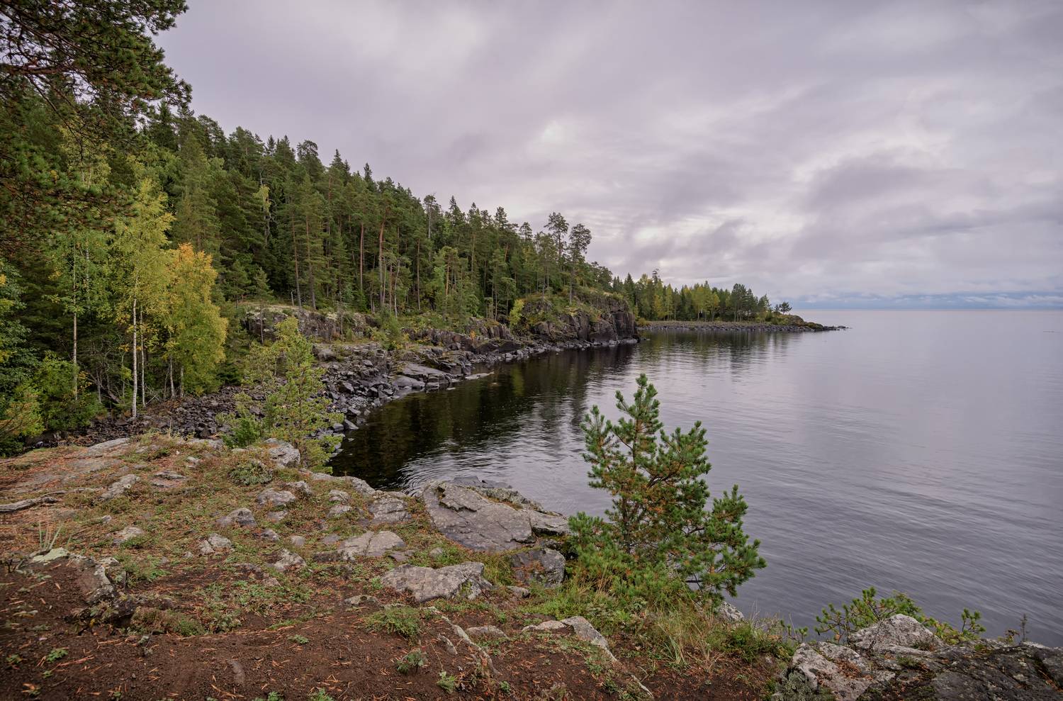 карелия, валаам, скалистый берег, осень 2022, Тихонов Дмитрий
