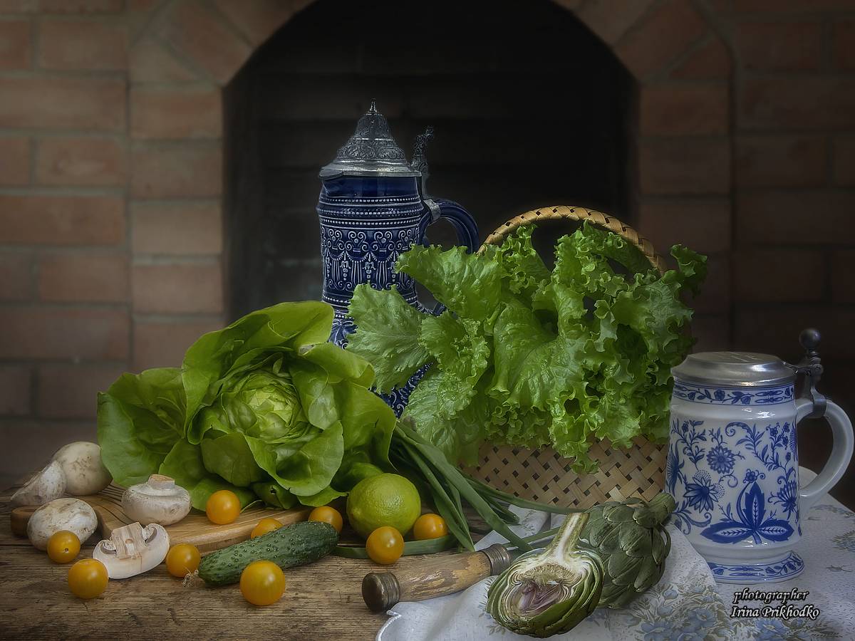 натюрморт, овощи, кухня, салат, зелень, Приходько Ирина