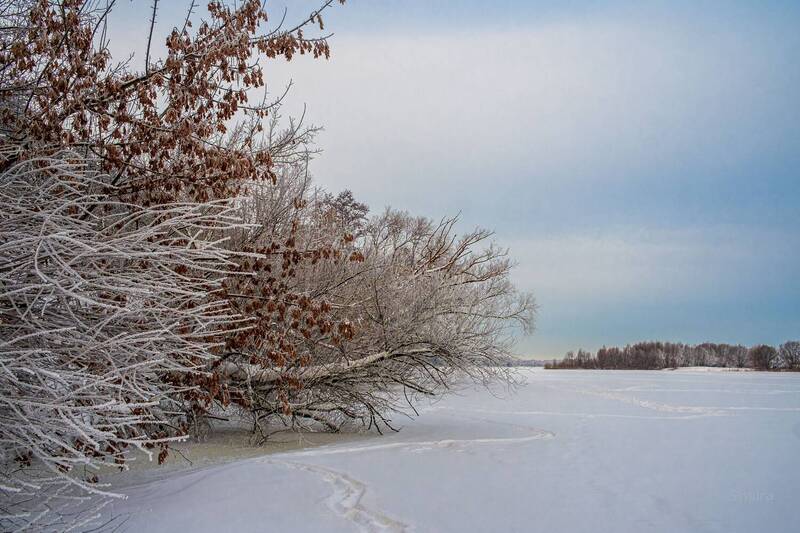 зима озеро лёд природа пейзаж Зимний пейзаж. фото превью