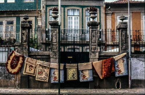 Carpets at the sun in a fisherman village