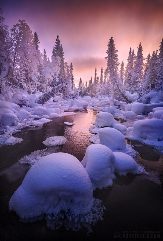 кольский, север, кандалакша, хибины, териберка Морозный день на Кольской речке фото превью
