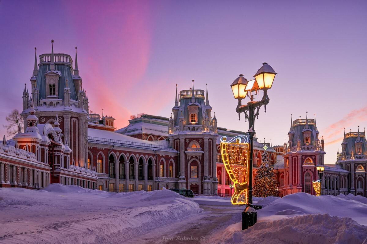 москва, закат, царицыно, зима, Игорь Соболев