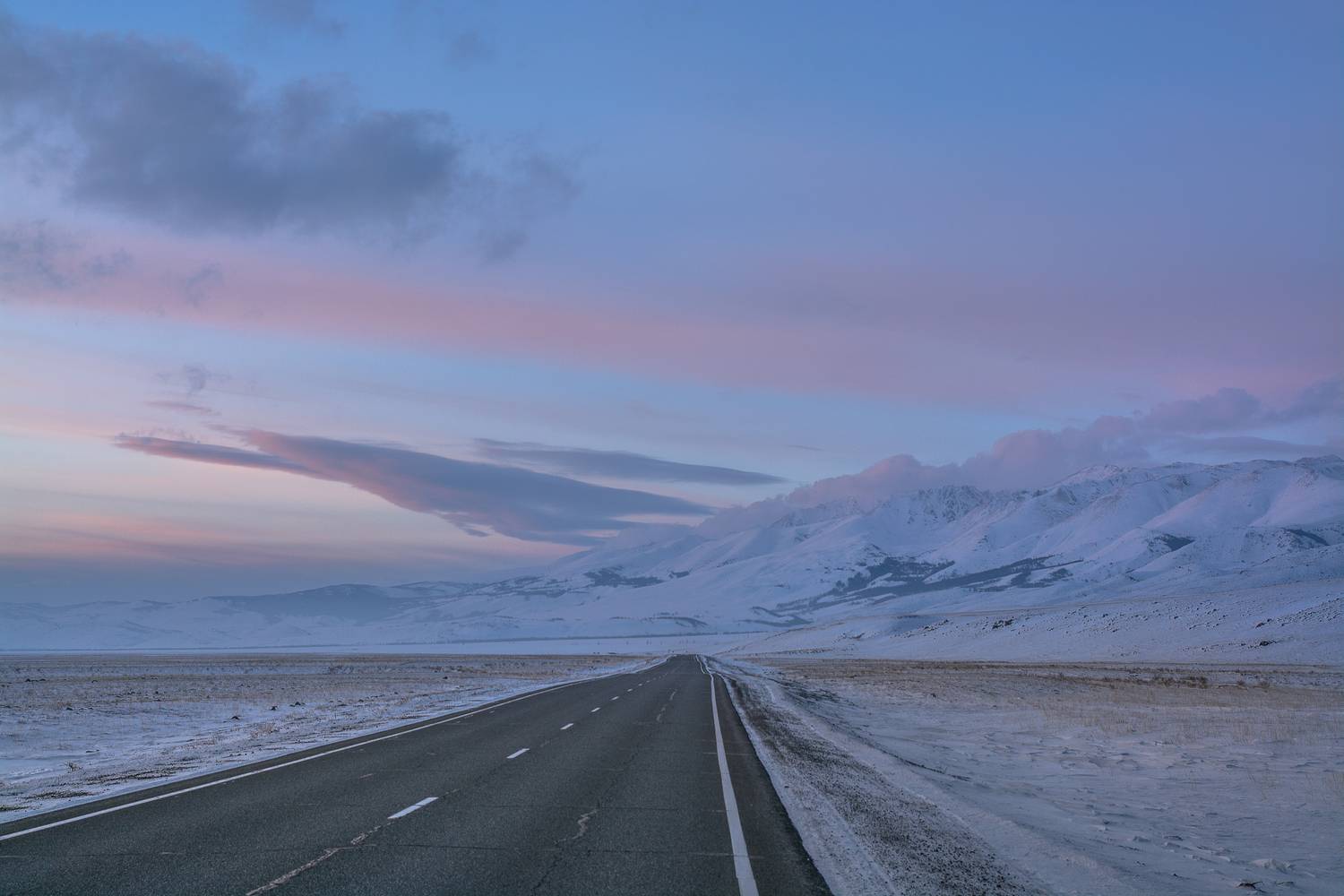 россия, горный алтай, дорога, вечер, закат, краски заката, Андрей Поляков