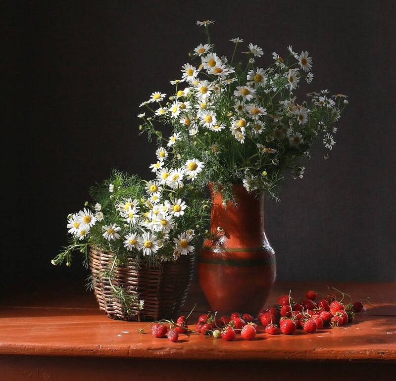 натюрморт, фотонатюрморт, still life, stillifefoto, лето, ягода, ромашки, ретро_натюрморт, наталья_казанцева В июль катилось лето фото превью