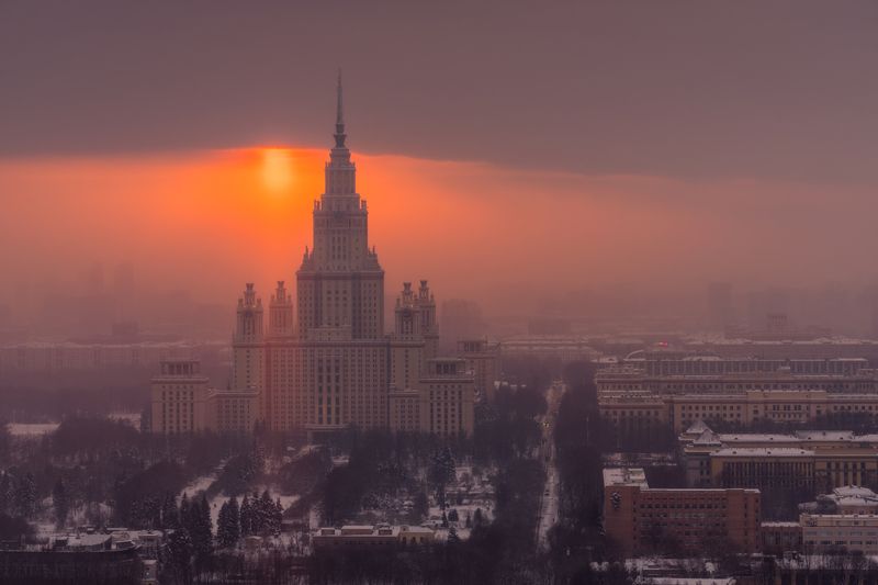 москва Морозный рассвет в январе фото превью