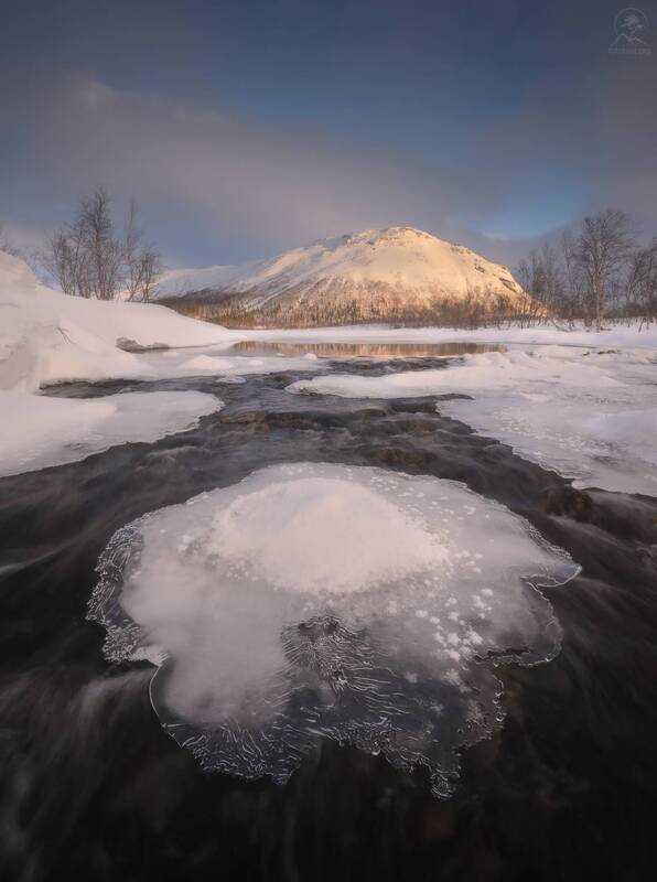 кольский, зима, фототур на кольский, мурманская область, речки, зимний кольский, заполярье, вудъявр Ледяная медуза фото превью