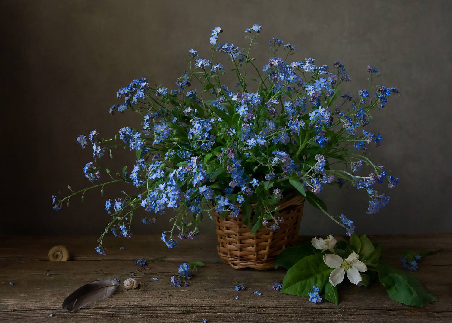 незабудки, цветы, букет, Колеснева Елена