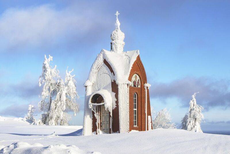 белая гора, зима, часовня, пермский край На Белой горе фото превью