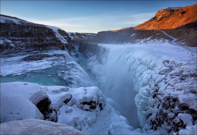 исландия, гульфосс, iceland, gullfoss, водопад, река, зима Исландия. Гульфосс. фото превью